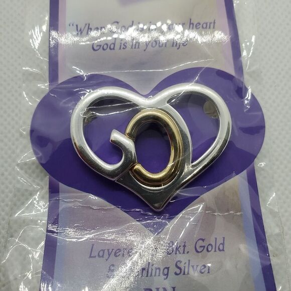 NWT God's Heart 18 Karat Gold & Sterling Silver - Picture 2 of 3